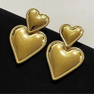 ✨Elegant Double Hearts Earrings Hypoallergenic New